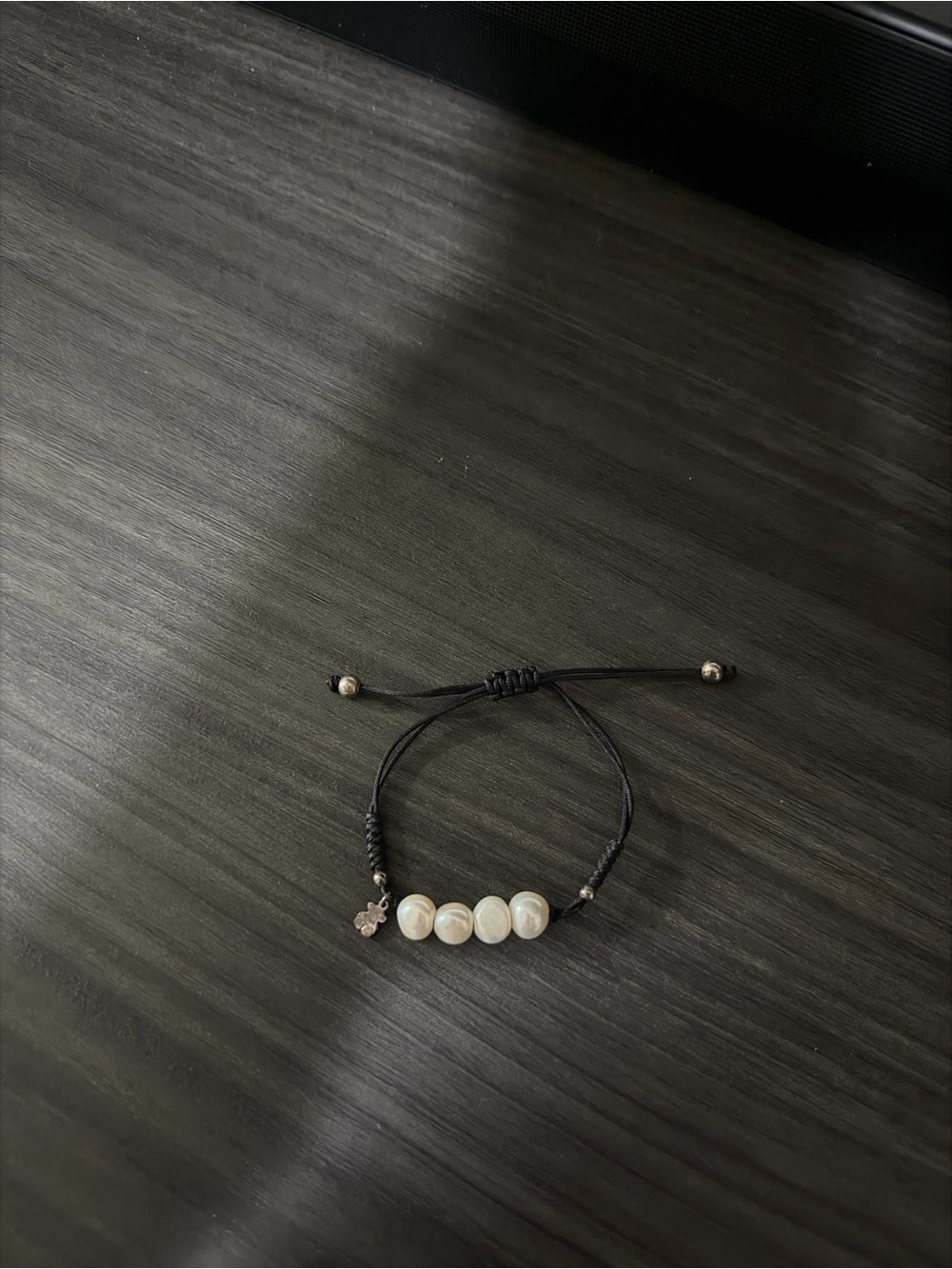 TOUS Pearl Bead Adjustable Cord Bracelet - White